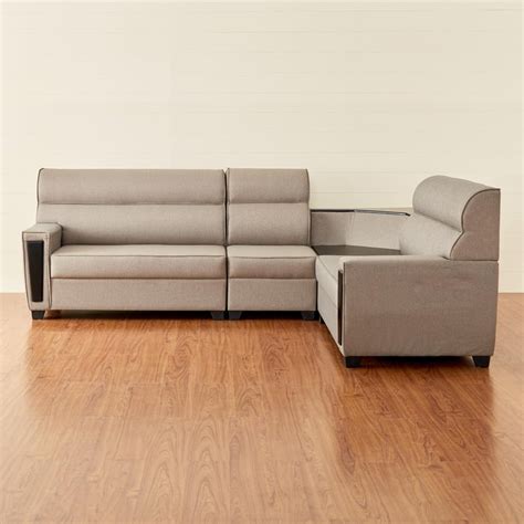Buy Helios Prixa Fabric 5-Seater Right Corner Sectional Sofa - Beige ...