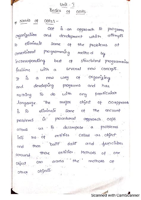 OOPS through Java Unit - 1 - Unit I Basics of OOPS. Needs of OOP is an ...