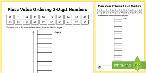 Ordering 2-Digit Numbers Worksheet | CfE Teaching Resource