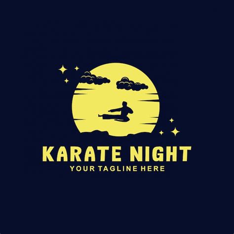 Karate Nacht Logo Vorlage | Premium Vektor