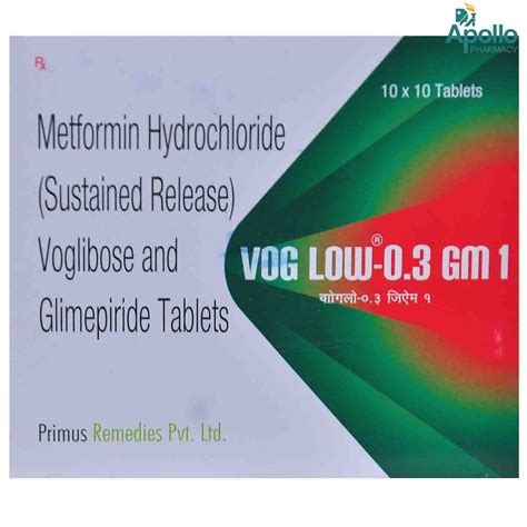 Vog Low 0.3 GM 1 Tablet 10's Price, Uses, Side Effects, Composition ...