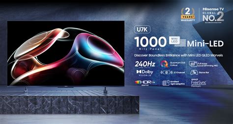 Buy Hisense 139 cm (55 Inch) 4K Ultra HD MiniLed LED TV, 55U7K, 2023 ...