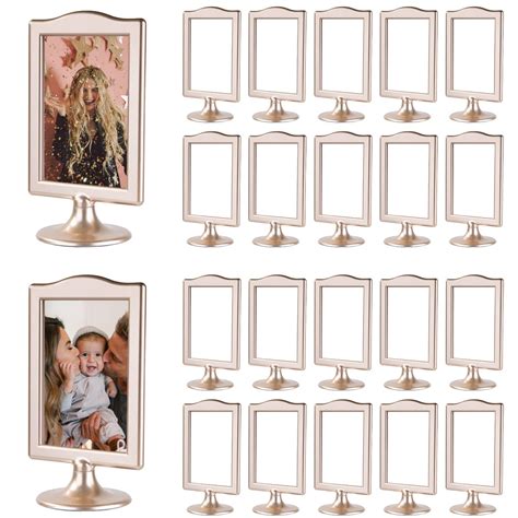 Litpoetic Double Sided Standing Picture Frame 4x6, Champagne Gold ...