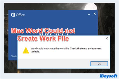 Word Could Not Create the Work File 的图像结果