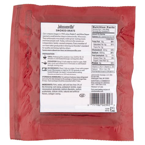 Johnsonville Brat Nutrition | Besto Blog