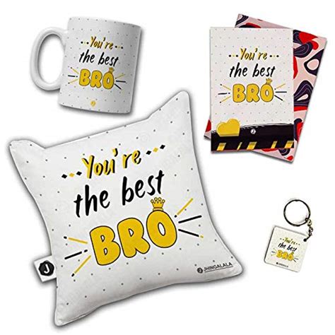 Buy Jhingalala You're The Best Bro Printed Cushion Mug Key Chain ...