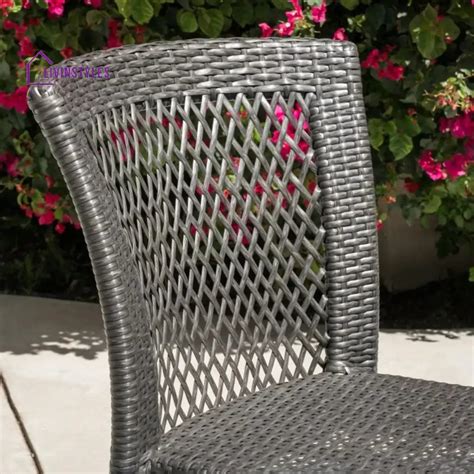 Adeela Outdoor All-Weather Resistant Rattan Wicker 5-Piece Dining Set ...