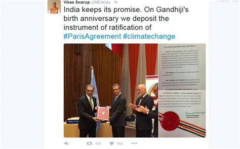 India keeps its promise to the world, ratifies Paris climate deal ...