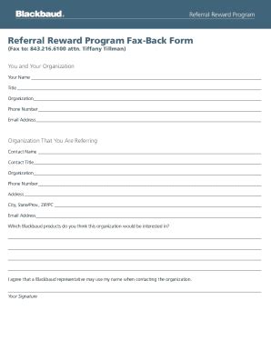 Fillable Online Referral Reward Program Fax-Back Form Fax Email Print ...