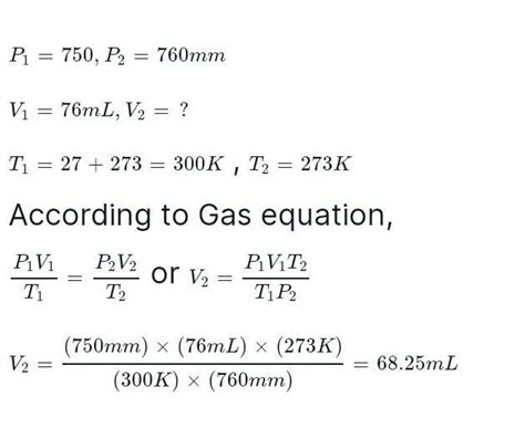 At a pressure of 770mmHg a fixed mass hydrogen gas occupies a volume of ...
