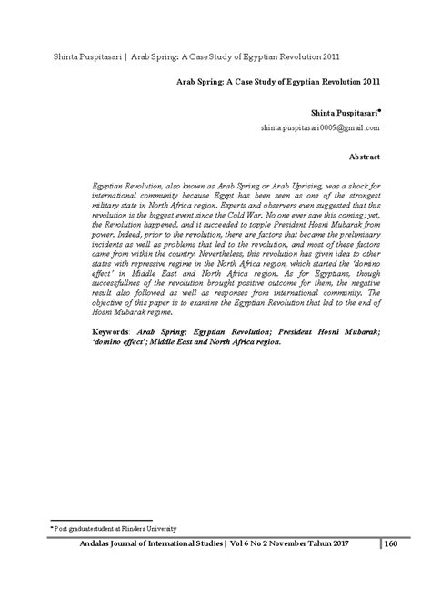 Arab Spring A Case Study of Egyptian Revolution and its affect 2014 ...