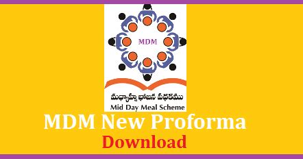 MDM Mid Day Meal New Proforma PDF and Word File Editable Download Here ...