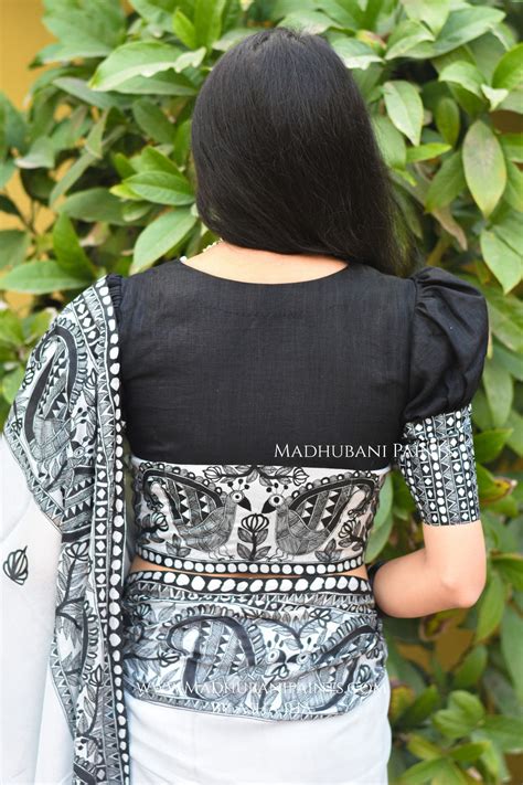KUSUMAKAR Hand-painted Madhubani Chiffon Saree Blouse Set – MADHUBANI ...
