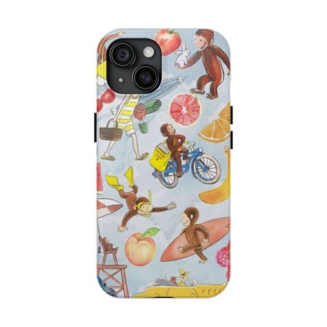 Whimsical Summer Beach iPhone Case, Curious George Cartoon Phone Cover ...