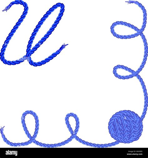 Letter U. Alphabet font vector - yarn, rope, cable Stock Vector Image & Art - Alamy