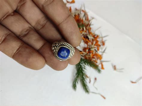 Buy Lapis Lazuli Ring Sterling Silver Ring Statement Ring Boho Online ...