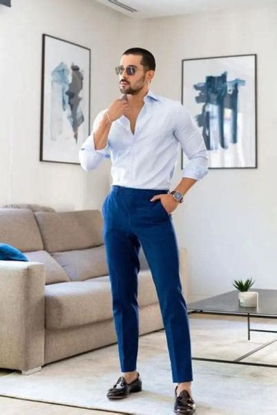 Blue Pent & White Shirt For Men Attractive & Stylish Look