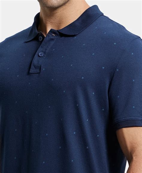 Buy Tencel Micro Modal and Cotton Blend Printed Half Sleeve Polo T ...