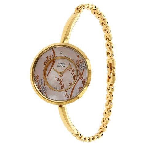 Buy Online Titan Raga Garden of Eden Champagne Dial Analog Metal Strap ...