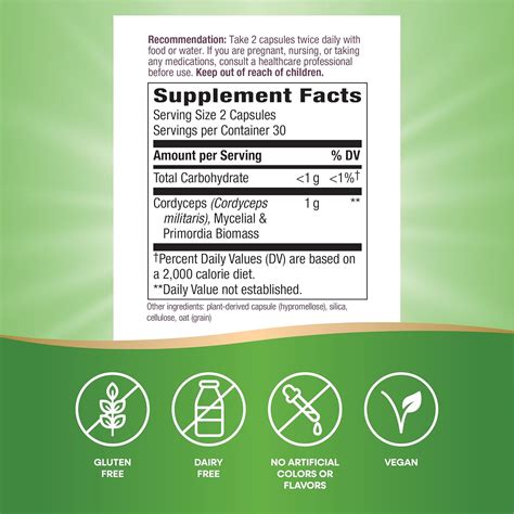 Nature's Way Nature's Way Cordyceps Premium Herbal - 1,000 mg Per India ...