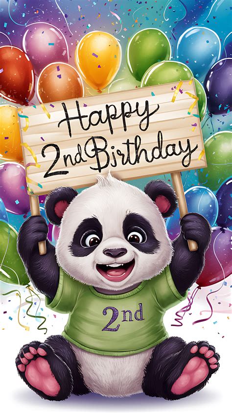 Free Happy 2nd Birthday Panda