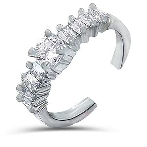 Buy PRIVIU Studio American Diamond Adjustable Finger Ring for Women and ...