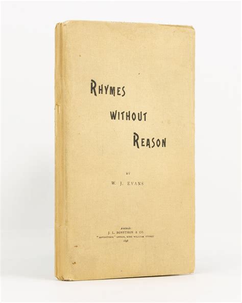 Rhymes without Reason by EVANS, W.J.: Fine Paperback (1898) First ...