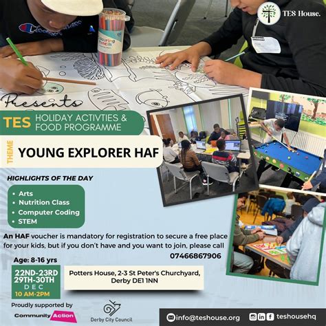YOUNG EXPLORER HAF 2025, Potters House, 2-3 St Peter's Churchyard ...