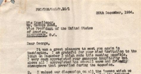 Letter to Vice President George Bush | Salim Ahmed Salim