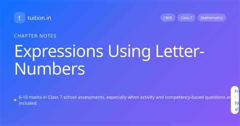Expressions Using Letter-Numbers — CBSE Class 7 Mathematics | Notes ...