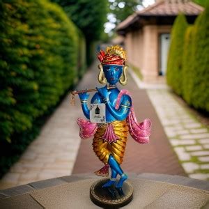 Homebia 16 inch metal Lord Krishna Idol Showpiece Decorative Showpiece ...