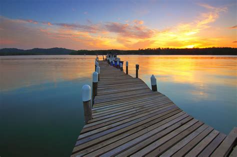 Wooden Dock at Sunset View · Free Stock Photo