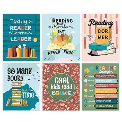 Buy 6 Colorful Reading s For Classroom Library Decorations For School ...