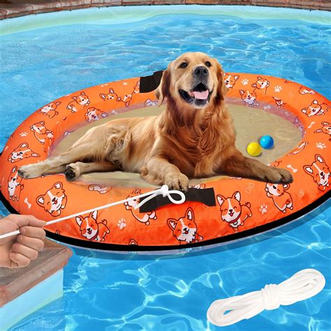 Amazon.com: 55''x35'' Inflatable Dogs Pool Float with Rope,Puppy Raft ...