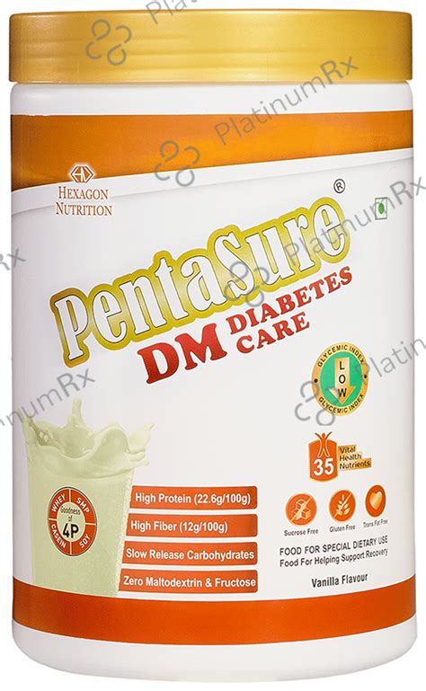 Buy PentaSure DM Diabetes Care Vanilla Flavour Powder 1kg Online: Uses ...