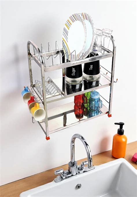AMOL® Premium Stainless Steel Dish Rack 22x18 Inch — Wall Mount ...