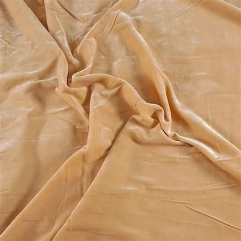 Premium Peach Colour Velvet 9000 Fabric Fabric for Designers | FabCouture