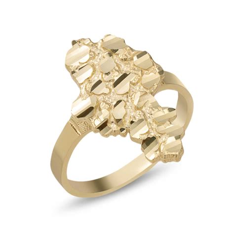 Women's Nugget Heart Ring 10K & 14K Yellow Gold