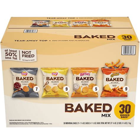Frito-Lay Baked Mix Variety Pack, 30 Individual Snack Bags of Oven Baked Chips for Healthier On ...
