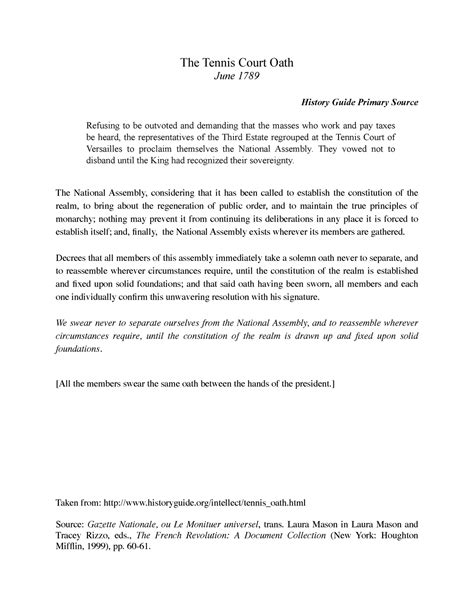 Tennis-Court-Oath - Tennis court oth in French Revolution - The Tennis Court Oath June 1789 ...