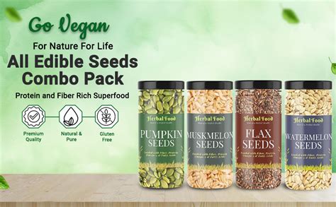 Herbal Food All Edible Seeds Combo Pack of - 900gm | Chia, Pumpkin ...