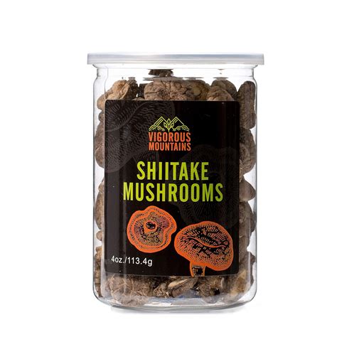 Amazon.com: VIGOROUS MOUNTAINS Dried Shiitake Mushrooms Shitake 4 Ounce ...