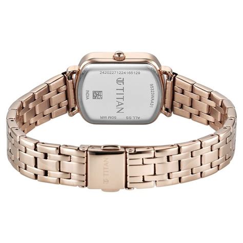 Buy Online Titan Purple Metro Quartz Analog Red Dial Rose Gold Plated ...