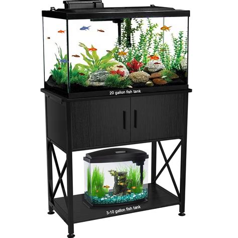 GDLF Fish Tank Stand, Metal Aquarium Stand for 20 Gallon Long, Sturdy ...