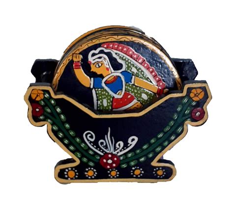 UMSAS(A Bihar Govt. Undertaking) Handmade Tikuli Painting Coaster with ...