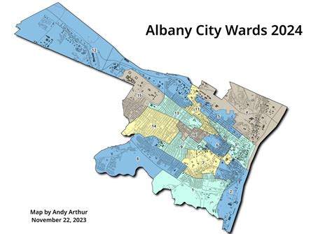 Thematic Map: Albany City Wards 2024 | Andy Arthur.org