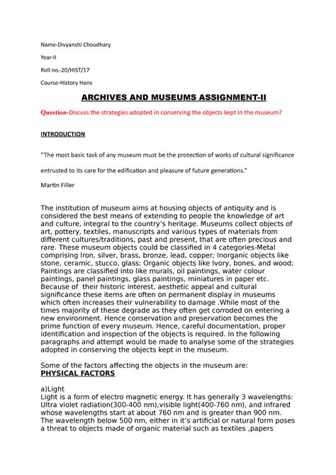 A and M assigment 2- Divyanshi Choudhary - Archaeological Anthropology ...