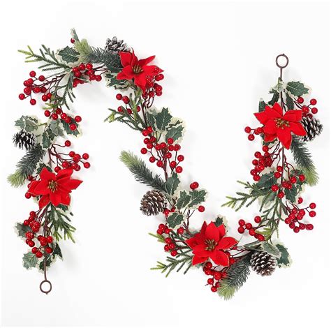 Amazon.com: Ceenna 4 Pcs Christmas Garlands 24 ft Total Artificial Pine ...