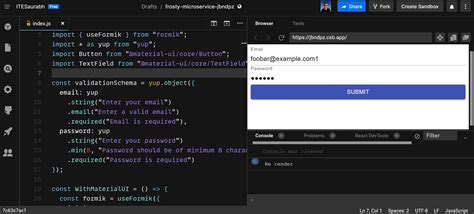 Material UI Formik Error Display 的图像结果