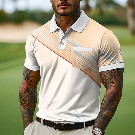 Men's Button Up Polos Business Casual Lapel Short Sleeve Office ...